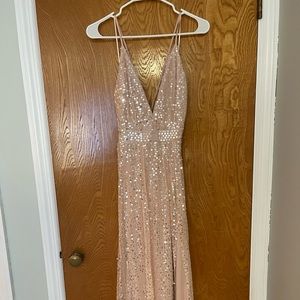 Blush pink sequin dress - bridesmaid/prom dress